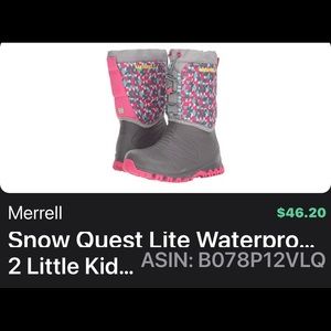 EUC Merrell girls’ snowboots, size 2